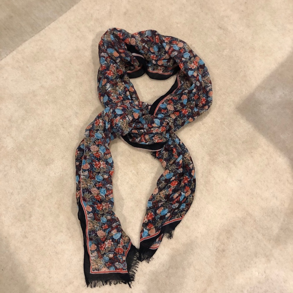 J Crew Wool blend Floral Scarf